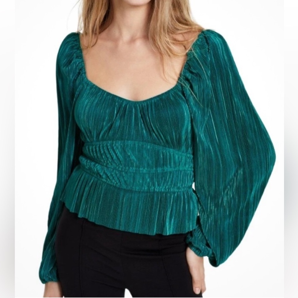 ASTR THE LABEL Women’s Ziva Pleated Balloon-Sleeve Top